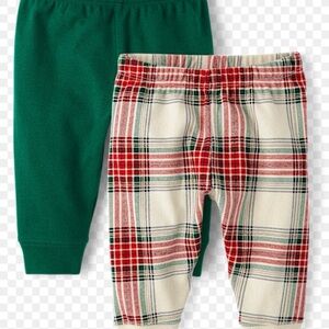 Plaid and Green Baby Pants Set